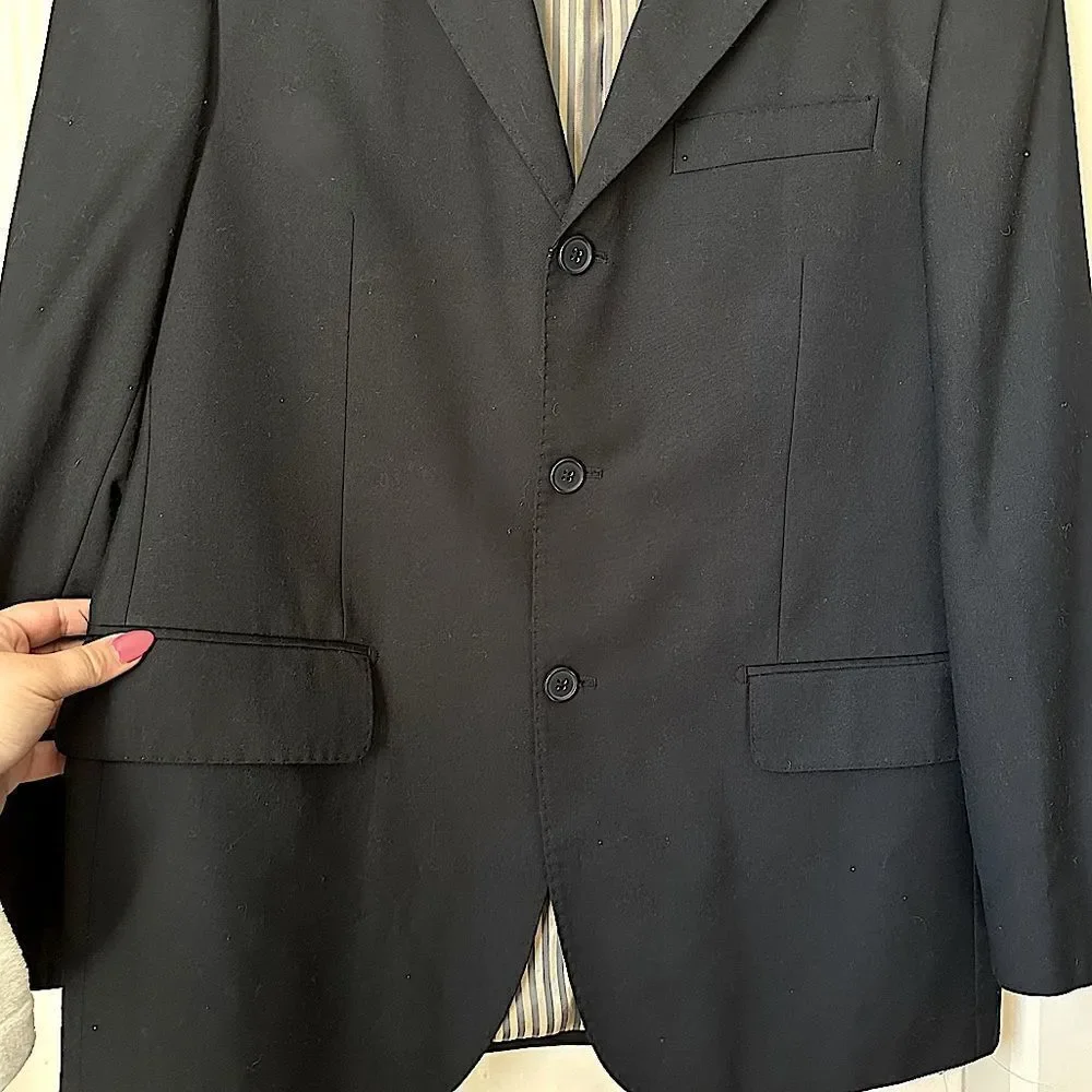Van Heusen Men’s Black 3 Button Suit Jacket Blazer